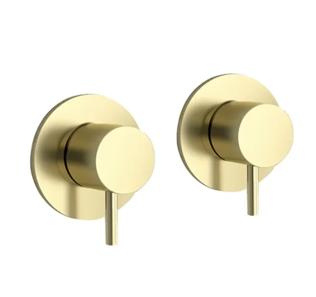 Just Taps Vos Wall Valves Brushed Brass product image - Image 1