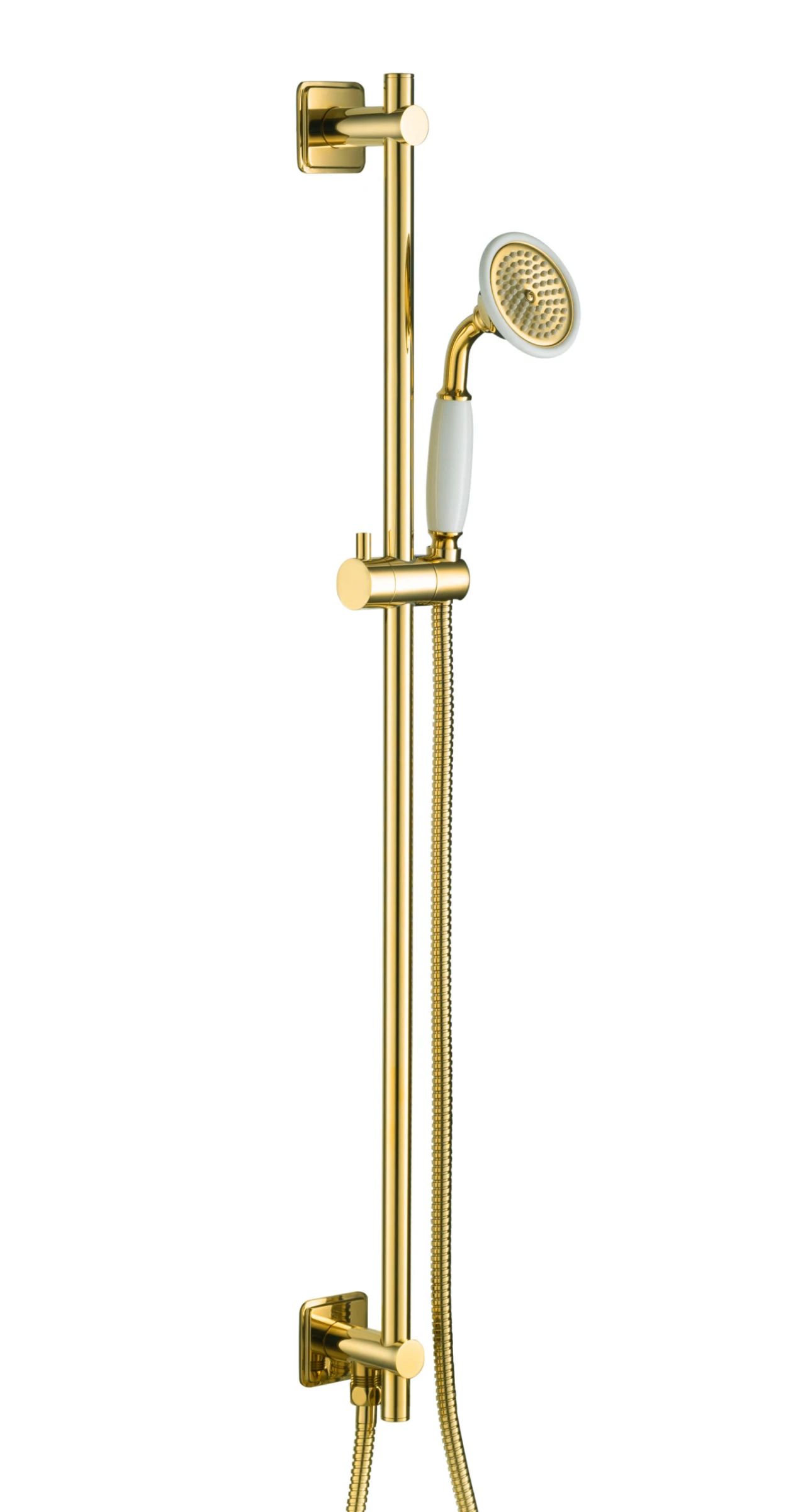 Just Taps Grosvenor Slide Rail Kit With Single Function Handset And Shower Hose Light Gold