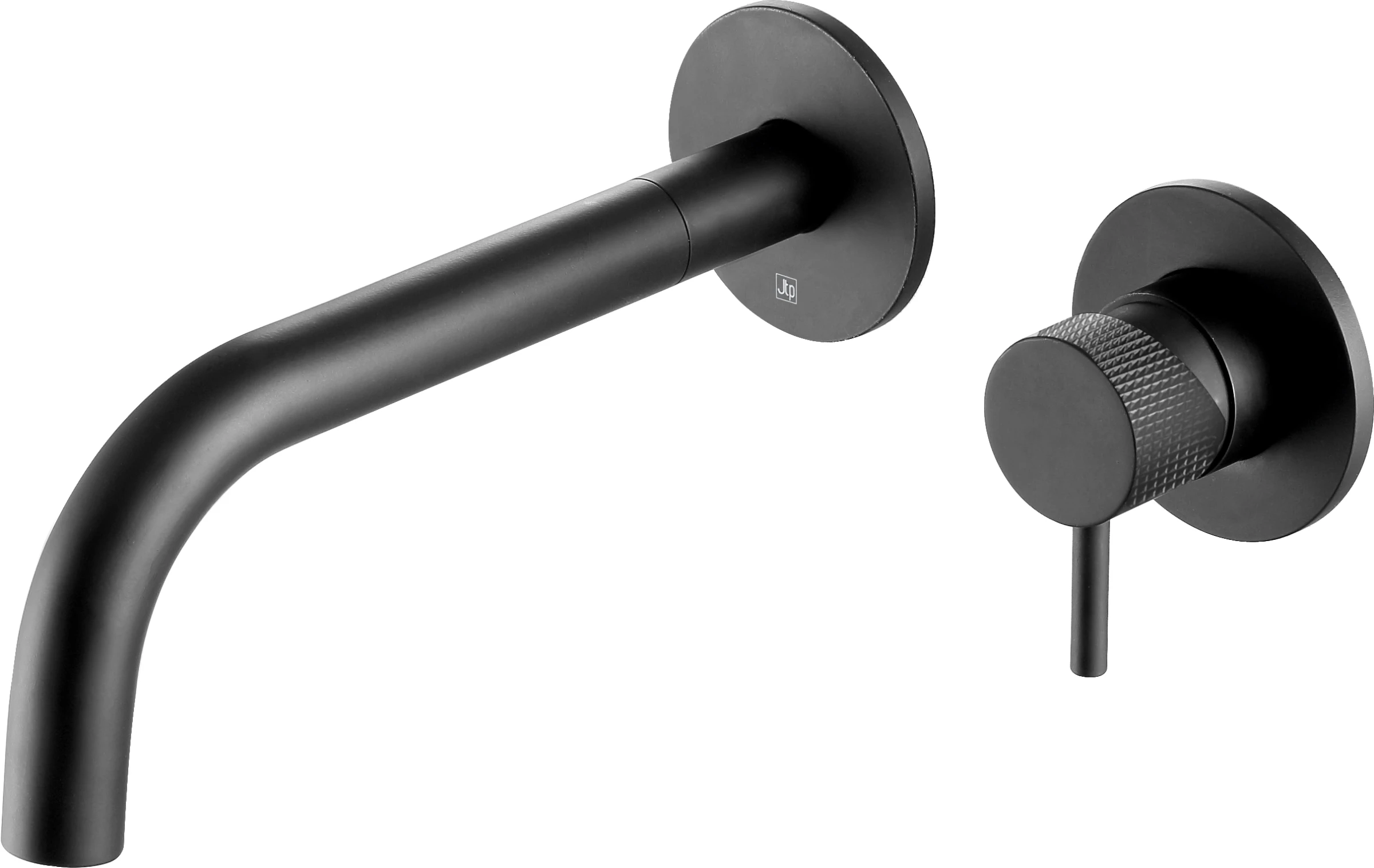 Just Taps Vos Single Lever Wall Mounted Basin With 200mm Spout Designer Handle Matt Black