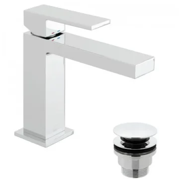 Vado Notion Slimlinemono Basin Mixer Smooth Bodied Single Lever Deck Mounted With Universal Waste Chrome product image - Image 1