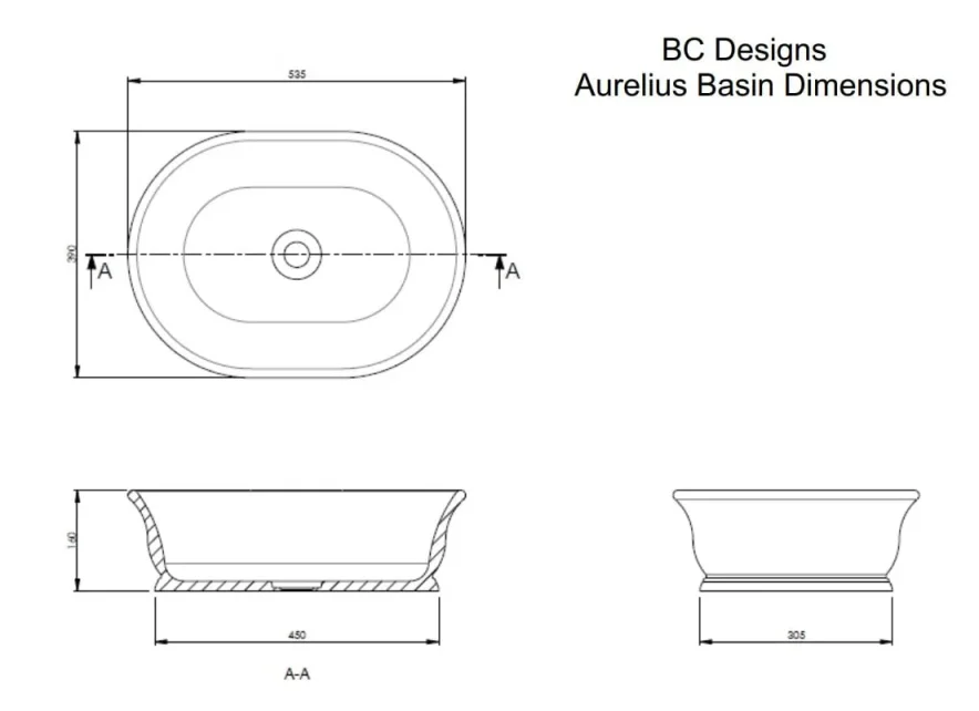 Bc Designs Bampton/aurelius Basin 535 X 390 Khaki Green detail view - Image 3