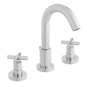 Vado Elements 3 Hole Basin Mixer Deck Mounted With Pop-up Waste And Honeycomb Flow Regulator Chrome