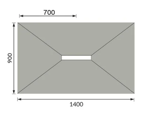 Abacus Elements Level Access Kit Linear 300 Drain 14x9 Centre technical drawing - Image 2