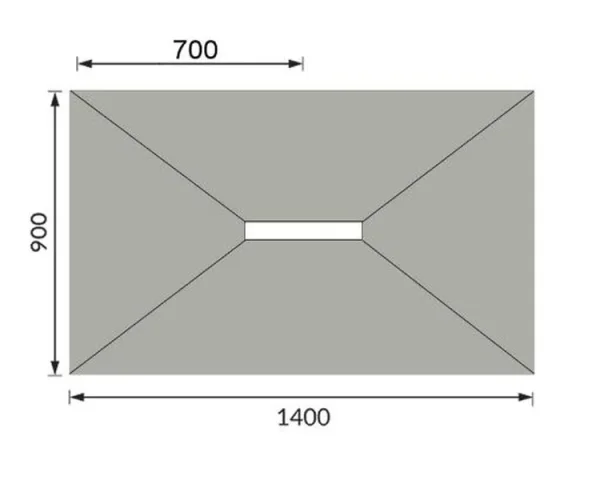 Abacus Elements Level Access Kit Linear 300 Drain 14x9 Centre technical drawing - Image 2