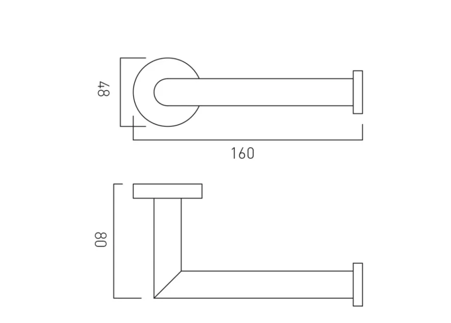 Vado Individual Spa Paper Holder Brushed Gold technical drawing - Image 2