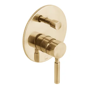 Vado Individual Origins 2 Outlet Concealed Single Lever Manual Valve With Diverter Brushed Gold