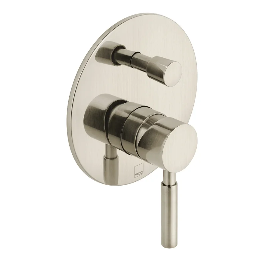 Vado Individual Origins 2 Outlet Concealed Single Lever Manual Valve With Diverter Brushed Nickel product image - Image 1