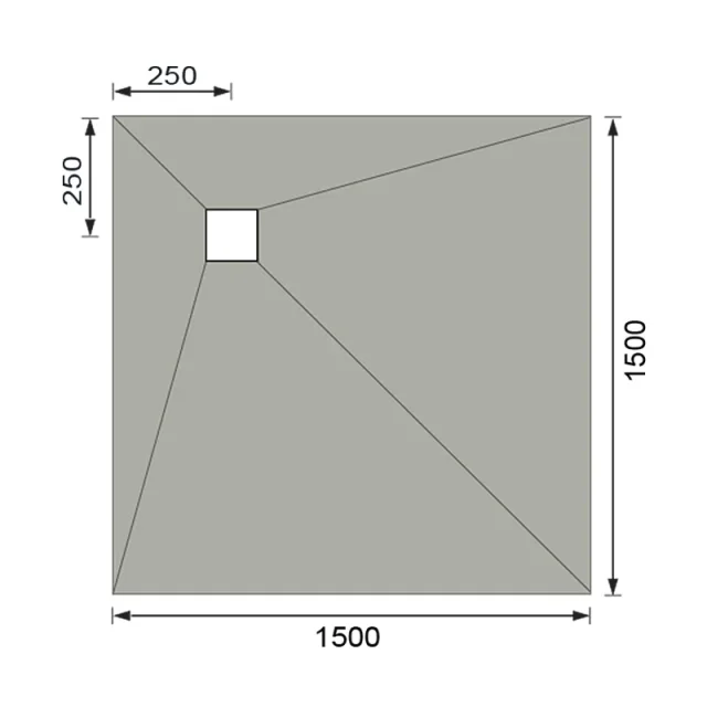 Abacus Elements Shower Tray 15x15 Corner technical drawing - Image 2