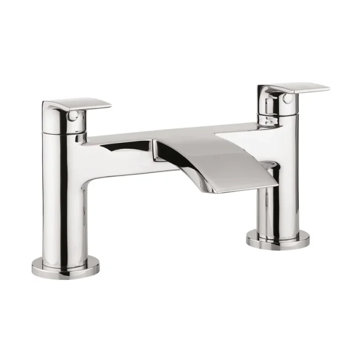Crosswater Flow Bath Filler Dual Lever Deck Mounted Chrome product image - Image 1