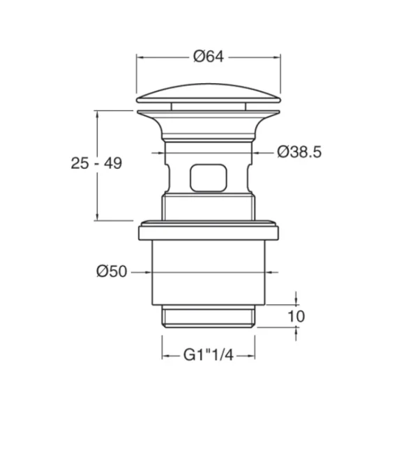 Crosswater Basin Click Clack (slotted) Chrome detail view - Image 3