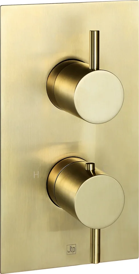 Just Taps Vos Thermostatic Concealed 1 Outlet Shower Valve Brushed Brass product image - Image 1