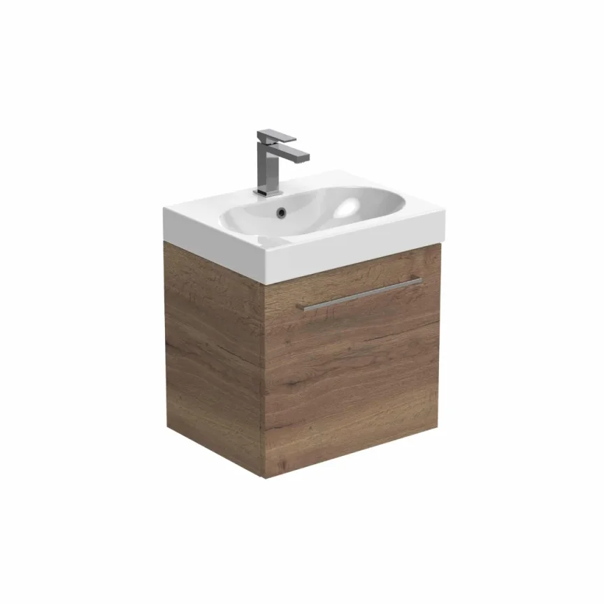 Saneux Austen 50cm 1 Drawer Wall Mounted Unit - English Oak product image - Image 1