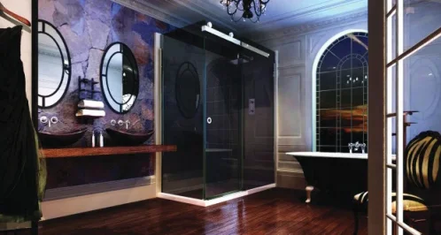 Merlyn 10 Series Sliding Door - Smoked Black Glass Left Hand 1200mm product image - Image 1