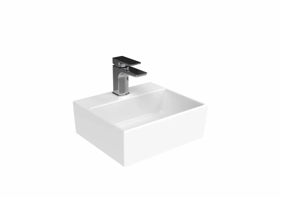 Saneux Matteo 34x30cm Washbasin 1th - Gloss White product image - Image 1