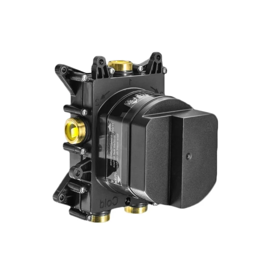 Crosswater Crossbox Push Mpro 2 Outlet Trim & Levers Matt Black detail view - Image 4