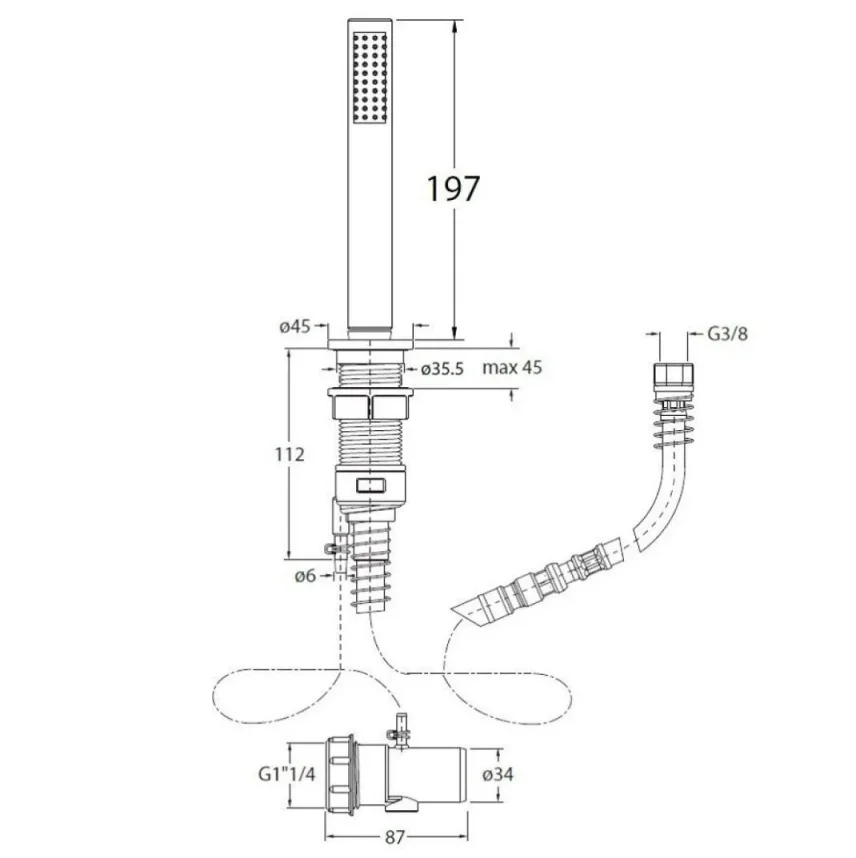 Crosswater Follow Me Hose And Escutcheon Chrome detail view - Image 4