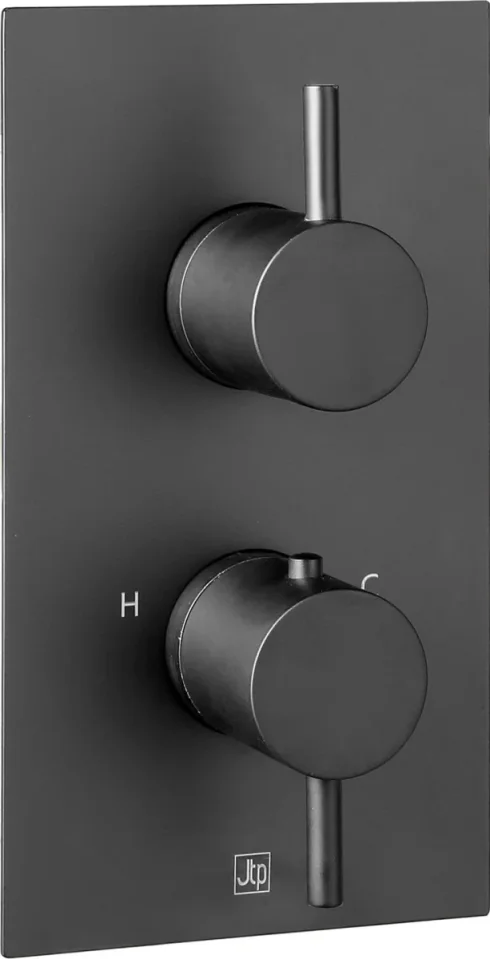 Just Taps Vos One Outlet Thermo Concealed Valve Matt Black product image - Image 1