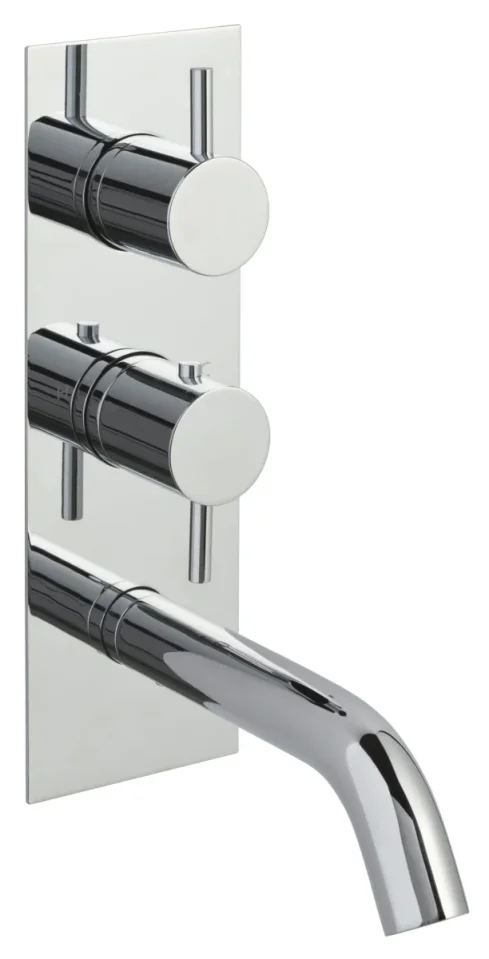 Just Taps Thermostatic Concealed 2 Outlet Shower Valve With Spout Chrome product image - Image 1