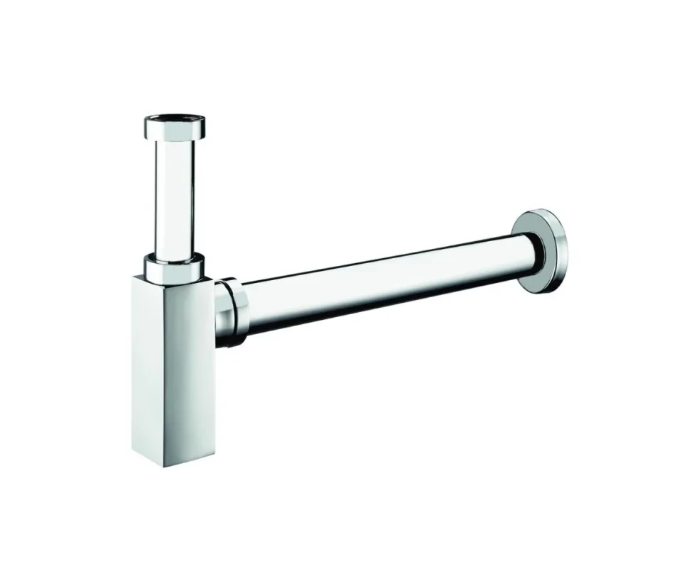 Just Taps Bottle Trap Square With 400mm Extension Pipe Chrome product image - Image 1