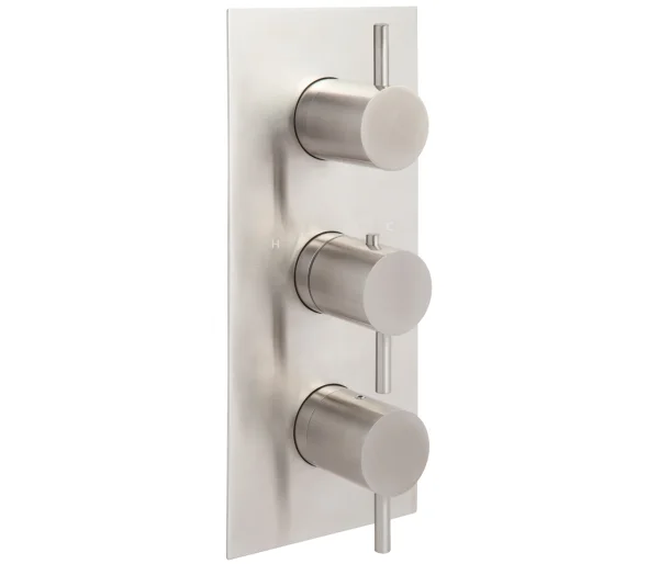 Just Taps Inox Thermostatic Concealed 2 Outlet Shower Valve Vertical