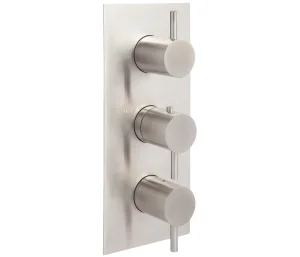 Just Taps Inox Thermostatic Concealed 3 Outlet Shower Valve Vertical