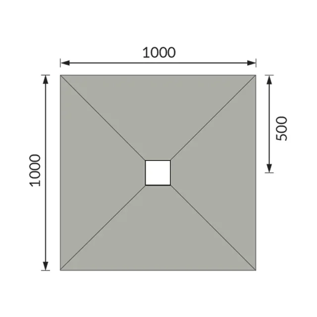 Abacus Elements Shower Tray 10x10 Centre technical drawing - Image 2