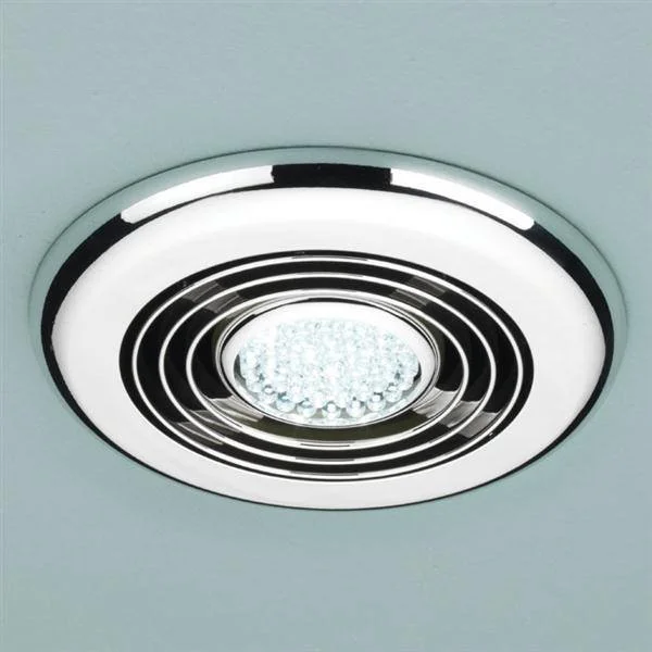 Hib Cyclone Wet Room Inline Fan, Chrome - Cool White Led 14.5 X D1.5cm