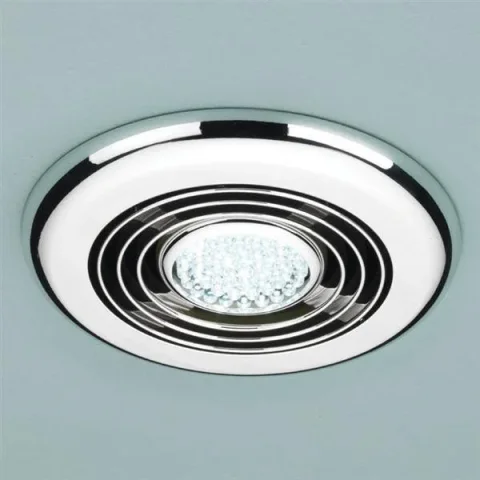 Hib Cyclone Wet Room Inline Fan, Chrome - Cool White Led 14.5 X D1.5cm product image - Image 1