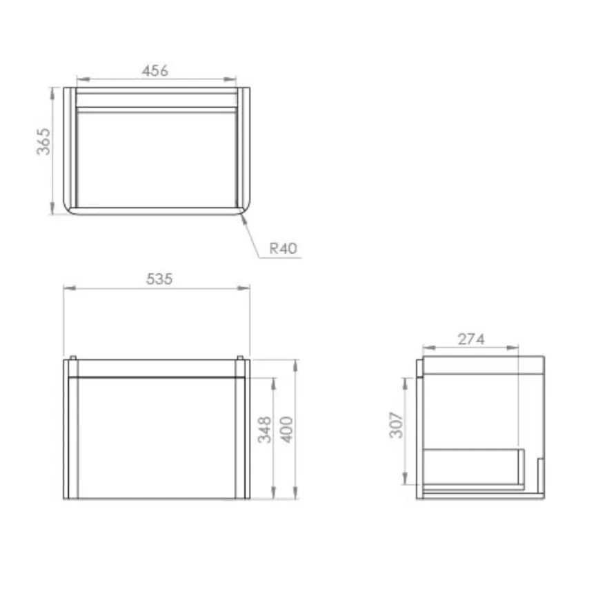 Saneux Hyde 55cm 1 Drawer Wall Mounted Unit - Matte White detail view - Image 2