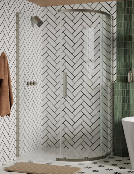 Crosswater Asura 8mm Quadrant Door 1200 X 800 Brushed Nickel