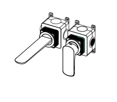 Ava Purity 2 Hole Wall Mounted Bath Mixer - Brushed Stainless Steel