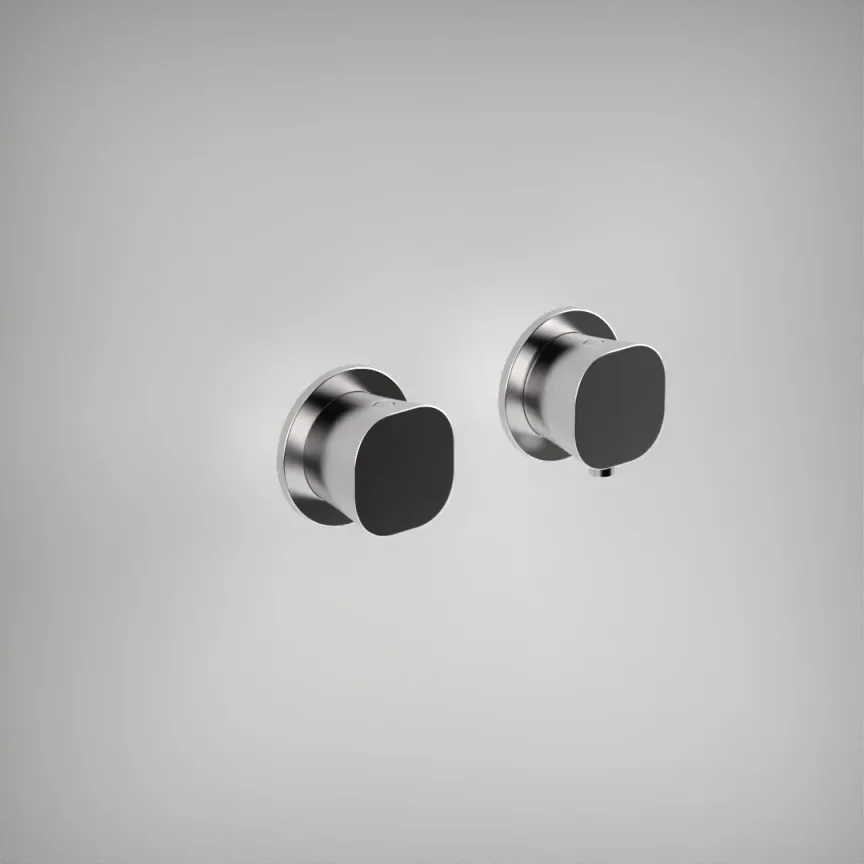 Ava Purity 2 Way 2 Handle Thermostatic Valve W/flanges - Polished Stainless Steel product image - Image 1