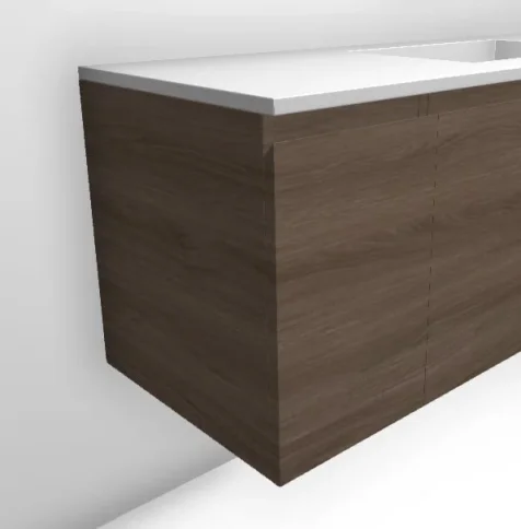 Faeber Mode 300mm 1 Drawer Side Vanity Unit Teak product image - Image 1