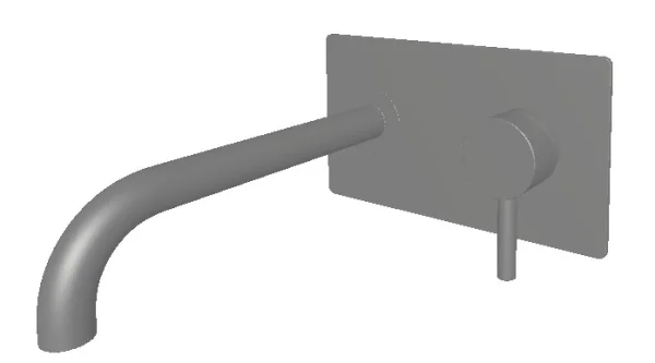 Ava Trend 2 Hole Wall Mounted Bath Mixer W/ Backplate - Brushed Stainless Steel