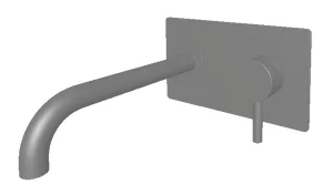 Ava Trend 2 Hole Wall Mounted Bath Mixer W/ Backplate - Brushed Stainless Steel