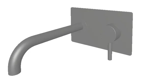 Ava Trend 2 Hole Wall Mounted Bath Mixer W/ Backplate - Brushed Stainless Steel product image - Image 1