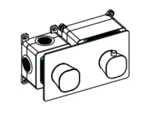 Ava Purity 2 Way 2 Handle Thermostatic Valve W/ Backplate - Brushed Stainless Steel detail view - Image 3