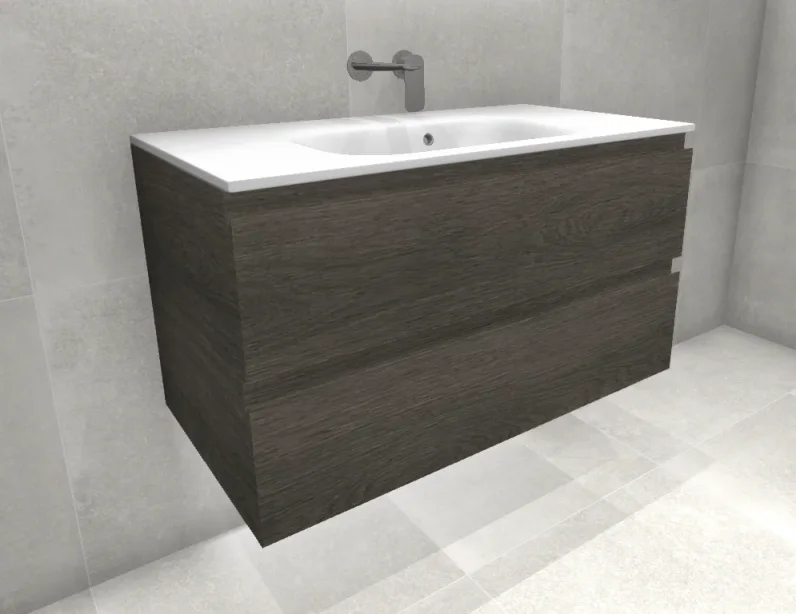 Faeber Mode 90 Basin Unit 2 Drawer Unit Steelwood product image - Image 1