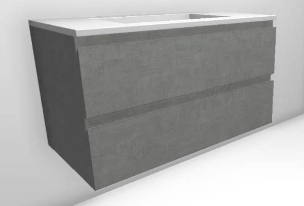 Faeber Mode 900mm 2 Drawer Basin Vanity Unit Light Grey Plaster