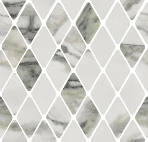 European Tiles Charmo Calacatta Green Diamond Mosaic 31 X 33.5cm Polished Wall Tile (sold Per Piece)