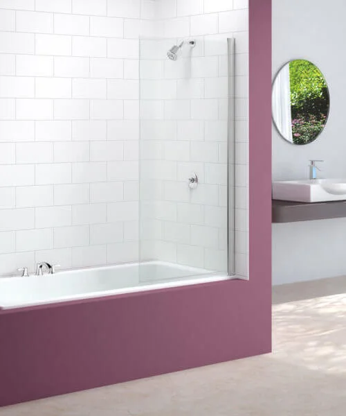 Merlyn Single Square Bathscreen With Towel Rail 800 X 1500mm