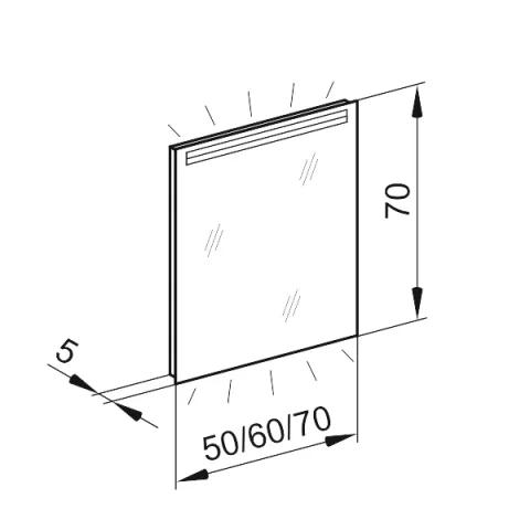 Schneider Illuminated Mirror Aranga Led Ara/sp 60/led, 4000k, White technical drawing - Image 2