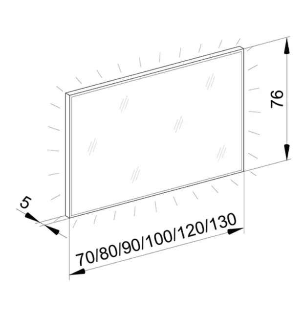 Schneider Illuminated Mirror Glow Hcl A/sp 80/hcl, Anodised technical drawing - Image 2
