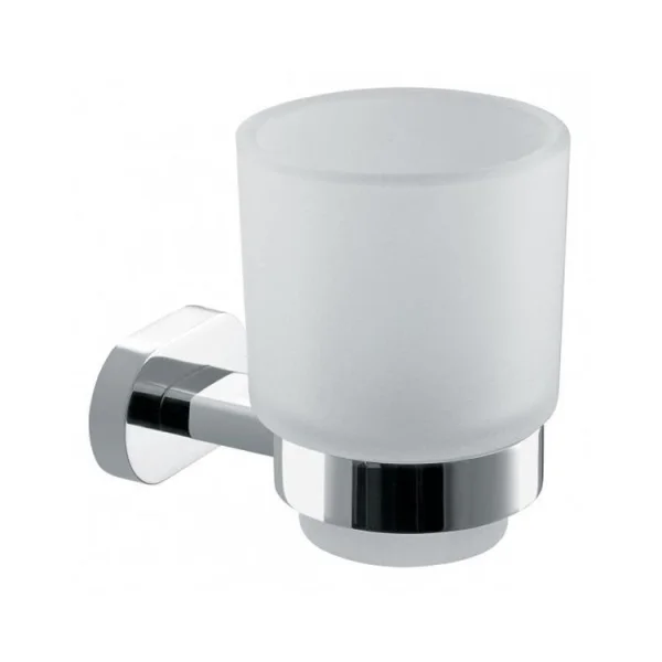 Vado Life Frosted Glass Tumbler And Holder Wall Mounted Chrome