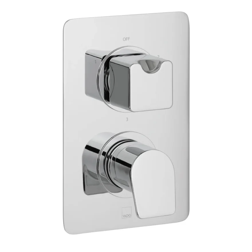 Vado Dx Photon 3 Outlet 2 Handle Concealed Thermostatic Valve Chrome product image - Image 1