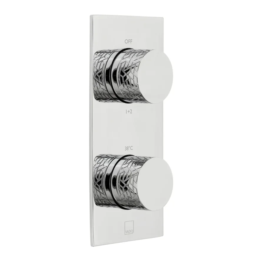 Vado Tablet Omika 2 Outlet 2 Handle Concealed Thermostatic Valve Vertical Chrome product image - Image 1