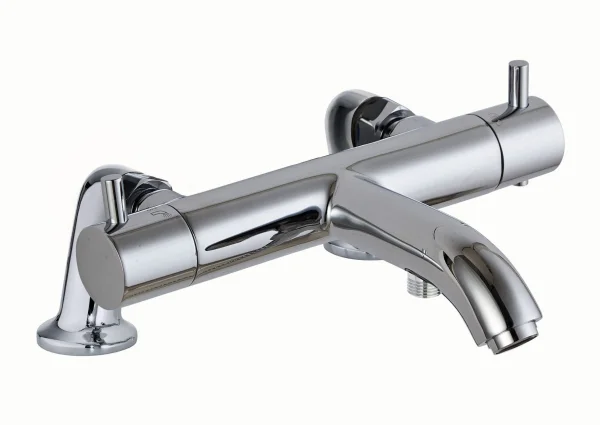 Just Taps Florence Thermostatic Bath And Shower Mixer Deck Mounted Chrome
