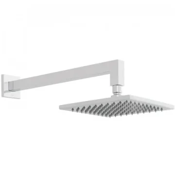 Vado Atmosphere Air-injected 200mm Square Easy Clean Slimline Shower Head With Arm Chrome product image - Image 1