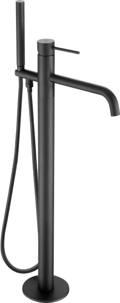 Just Taps Vos Floor Standing Bath Shower Mixer Tap With Shower Kit S/Steel Matt Black