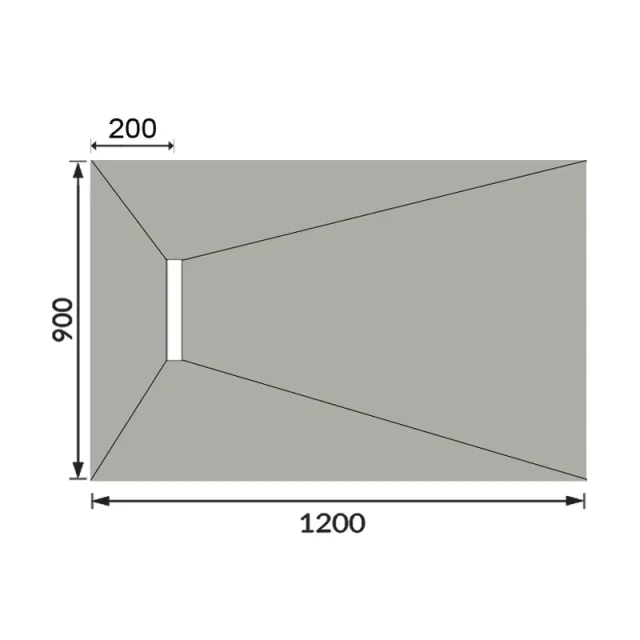 Abacus Elements Linear 300 Standard Shower Tray 12x9 End technical drawing - Image 2